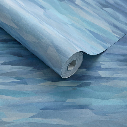 Prism Blue Dusk Luxury Geometric Wallpaper