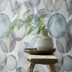 Honesty Pebble Grey Luxury Geometric Wallpaper