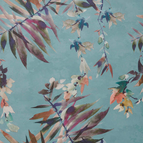 Essence Aquamarine Teal Luxury Floral Wallpaper