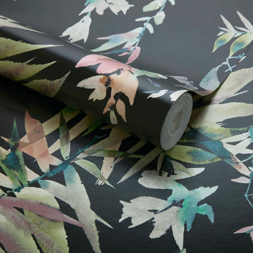 Essence Sable Black Luxury Floral Wallpaper