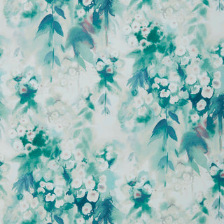Cascade Clover Green Luxury Floral Wallpaper