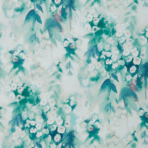 Cascade Clover Green Luxury Floral Wallpaper