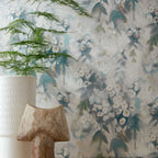 Cascade Opal Green Luxury Floral Wallpaper