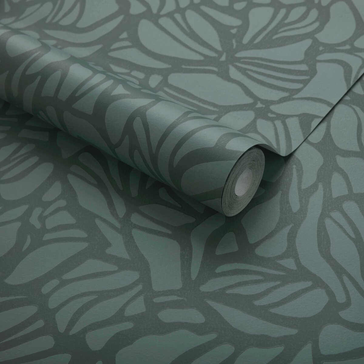 Purity Forest Green Luxury Patterned Wallpaper