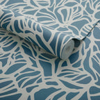 Purity Prussian Blue Luxury Patterned Wallpaper