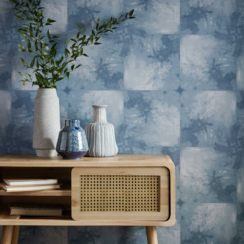 Crystalline Agate Blue Luxury Tile Wallpaper