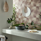 Crystalline Carnelian Brown Luxury Tile Wallpaper