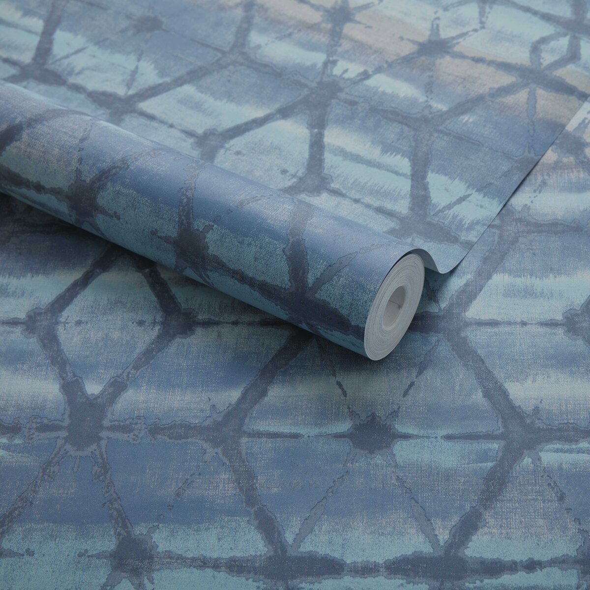 Mineral Agate Blue Luxury Geometric Wallpaper