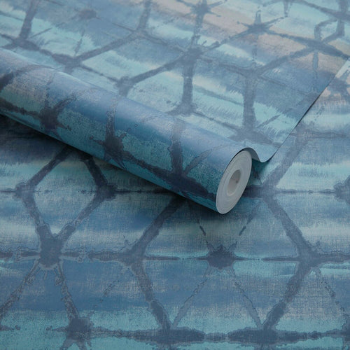 Mineral Agate Blue Luxury Geometric Wallpaper