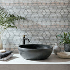 Mineral Marble Grey Luxury Geometric Wallpaper