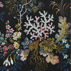 V&A Kilburn's Coral - Midnight Black Wallpaper