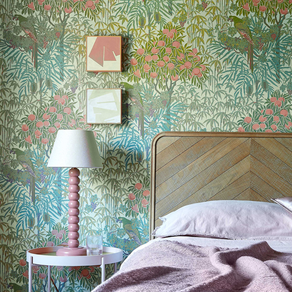 V&A Macaw - Olive Green Wallpaper