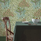 V&A Macaw - Olive Green Wallpaper