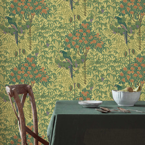 V&A Macaw - Vivid Yellow Wallpaper