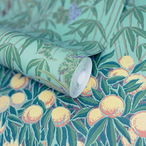 V&A Macaw - Teal Wallpaper