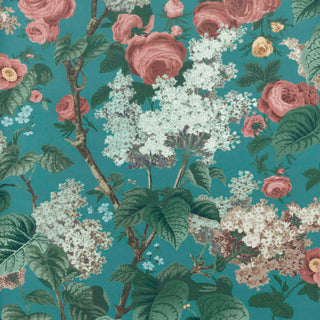 V&A Floribunda - Teal Wallpaper