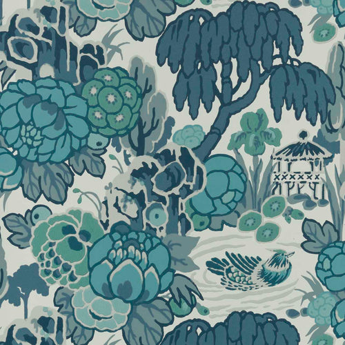 V&A Mandarin Garden - Mist Blue Wallpaper