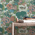 V&A Mandarin Garden - Coral Wallpaper