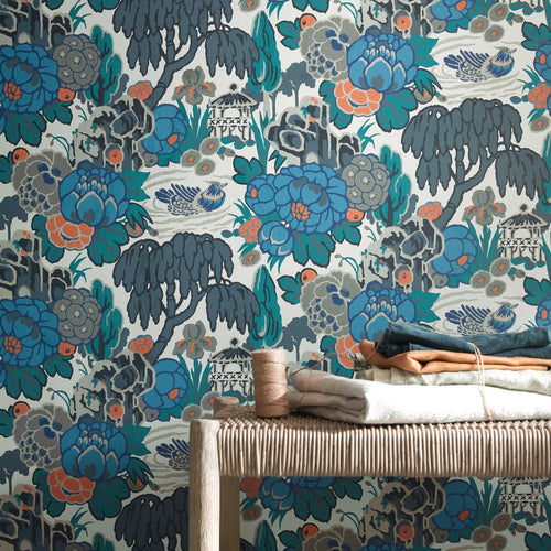 V&A Mandarin Garden - Ink Wallpaper