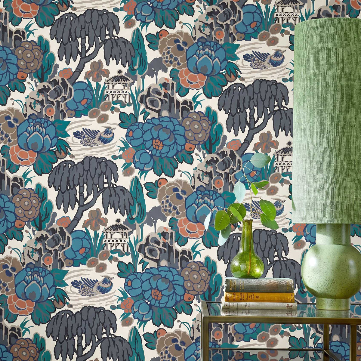 V&A Mandarin Garden - Ink Wallpaper