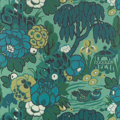 V&A Mandarin Garden - Jade Green Wallpaper
