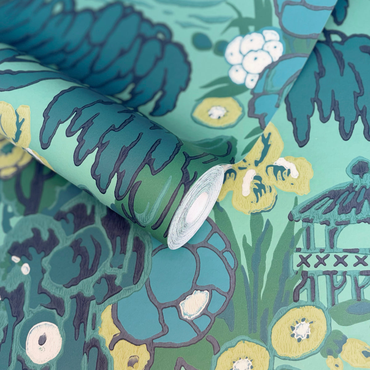 V&A Mandarin Garden - Jade Green Wallpaper