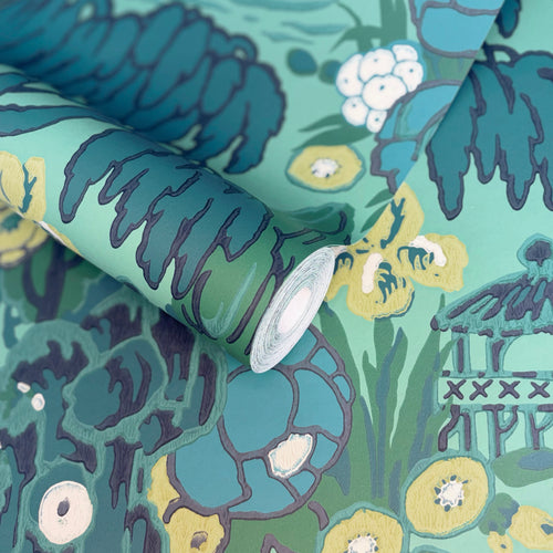 V&A Mandarin Garden - Jade Green Wallpaper