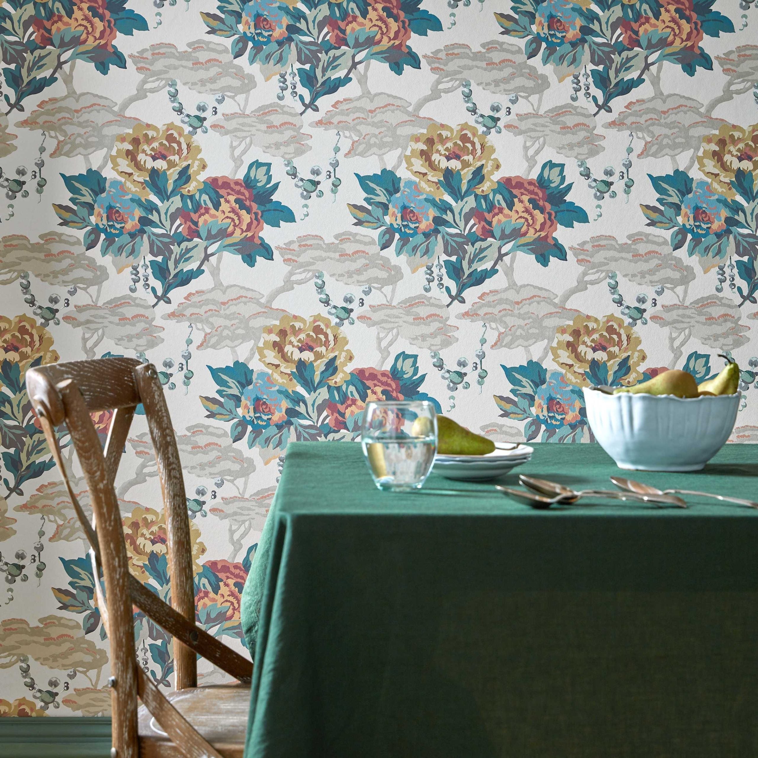 V&A Paeonia - Warm Sand Wallpaper