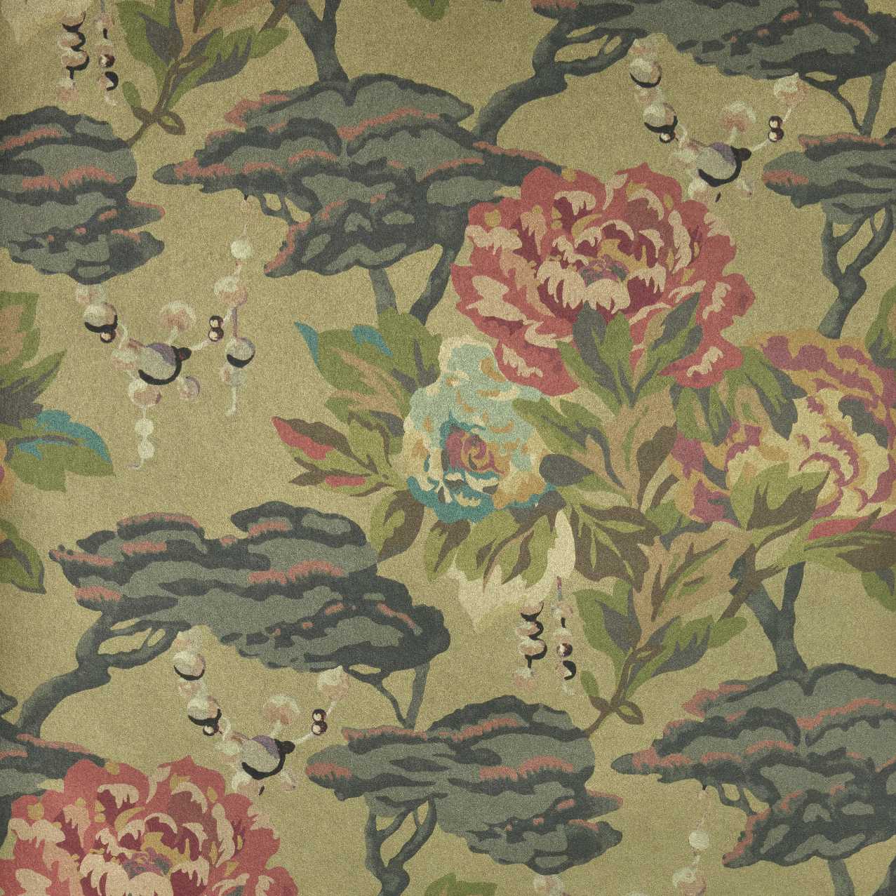 V&A Paeonia - Lacquer Gold Wallpaper