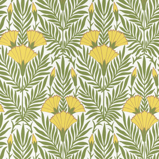V&A Floral Fanfare - Vivid Yellow Wallpaper