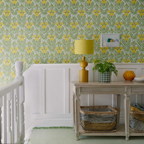 V&A Floral Fanfare - Vivid Yellow Wallpaper