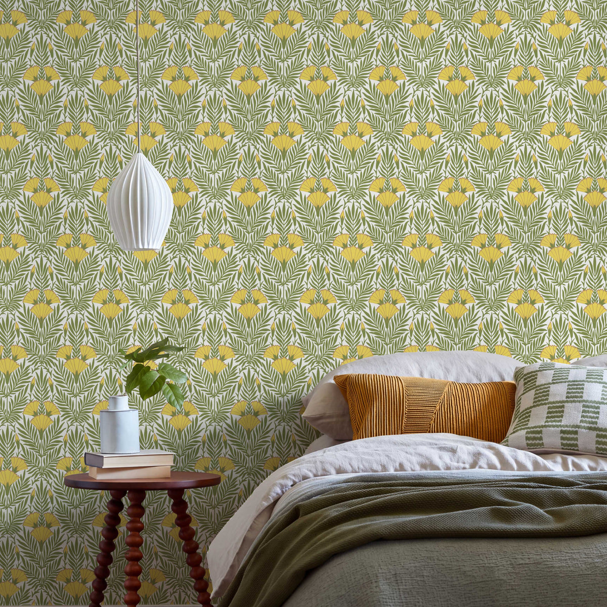 V&A Floral Fanfare - Vivid Yellow Wallpaper