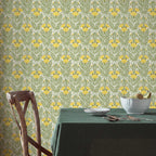V&A Floral Fanfare - Vivid Yellow Wallpaper