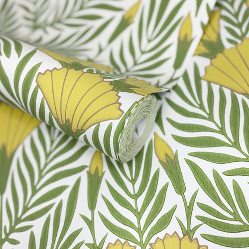 V&A Floral Fanfare - Vivid Yellow Wallpaper