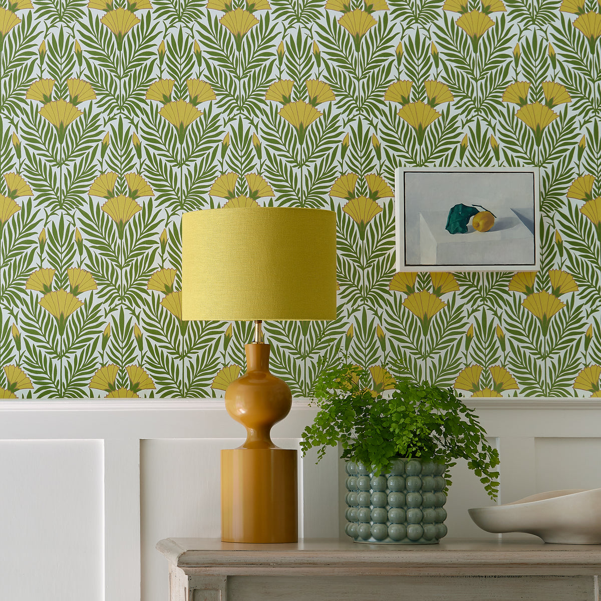 V&A Floral Fanfare - Vivid Yellow Wallpaper