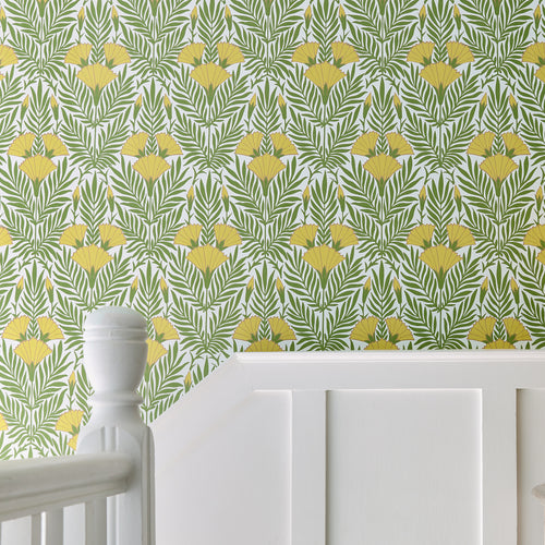 V&A Floral Fanfare - Vivid Yellow Wallpaper