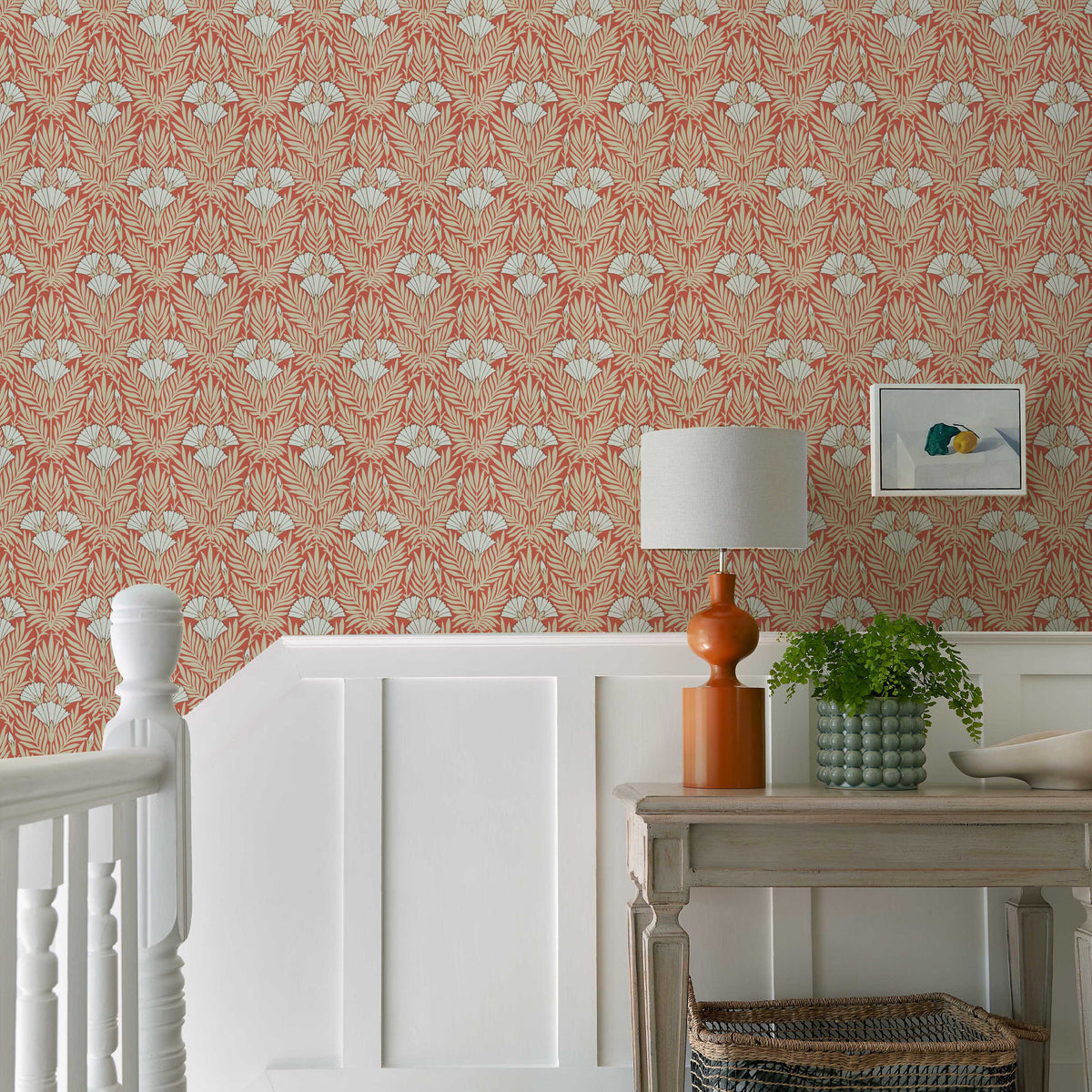 V&A Floral Fanfare - Coral Wallpaper
