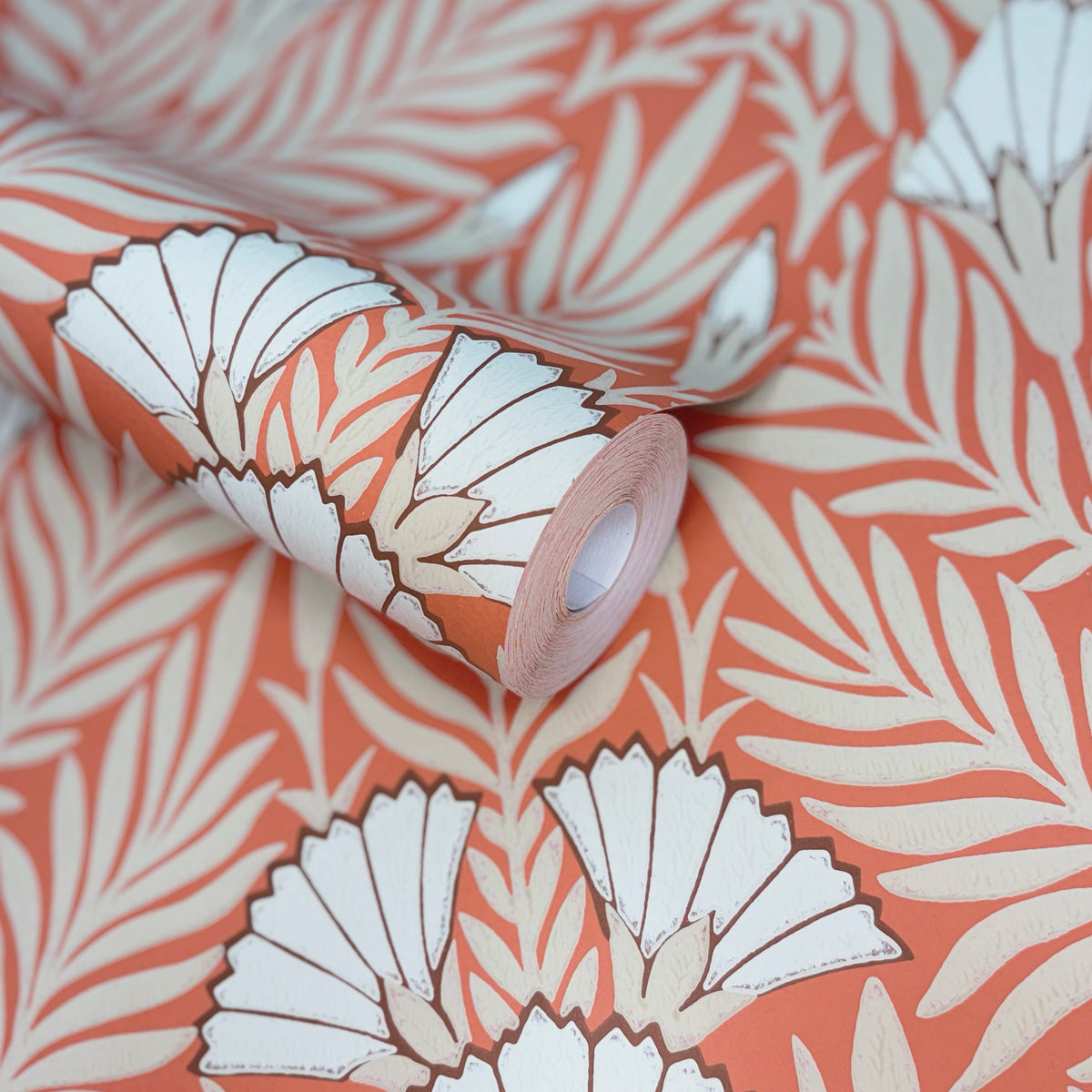 V&A Floral Fanfare - Coral Wallpaper