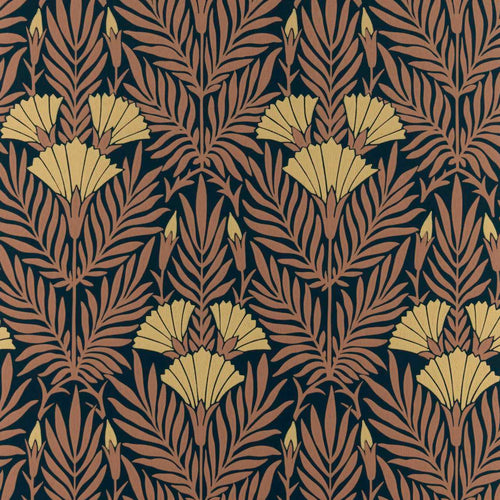 V&A Floral Fanfare - Burnt Orange Wallpaper