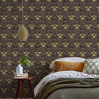 V&A Floral Fanfare - Burnt Orange Wallpaper