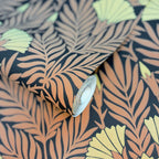 V&A Floral Fanfare - Burnt Orange Wallpaper