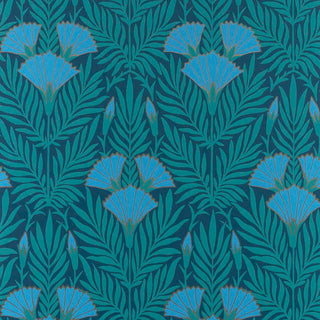 V&A Floral Fanfare - Cornflower Blue Wallpaper
