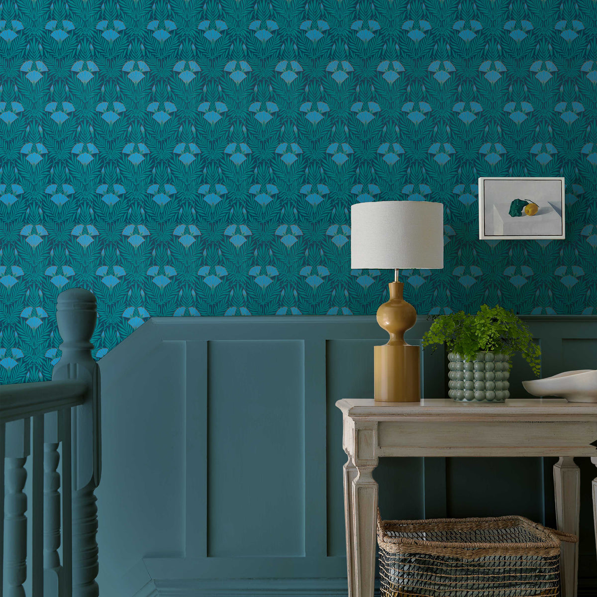 V&A Floral Fanfare - Cornflower Blue Wallpaper