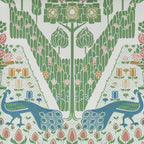 V&A Peacock Topiary - Fern Green Wallpaper