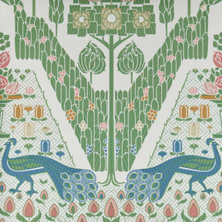 V&A Peacock Topiary - Fern Green Wallpaper