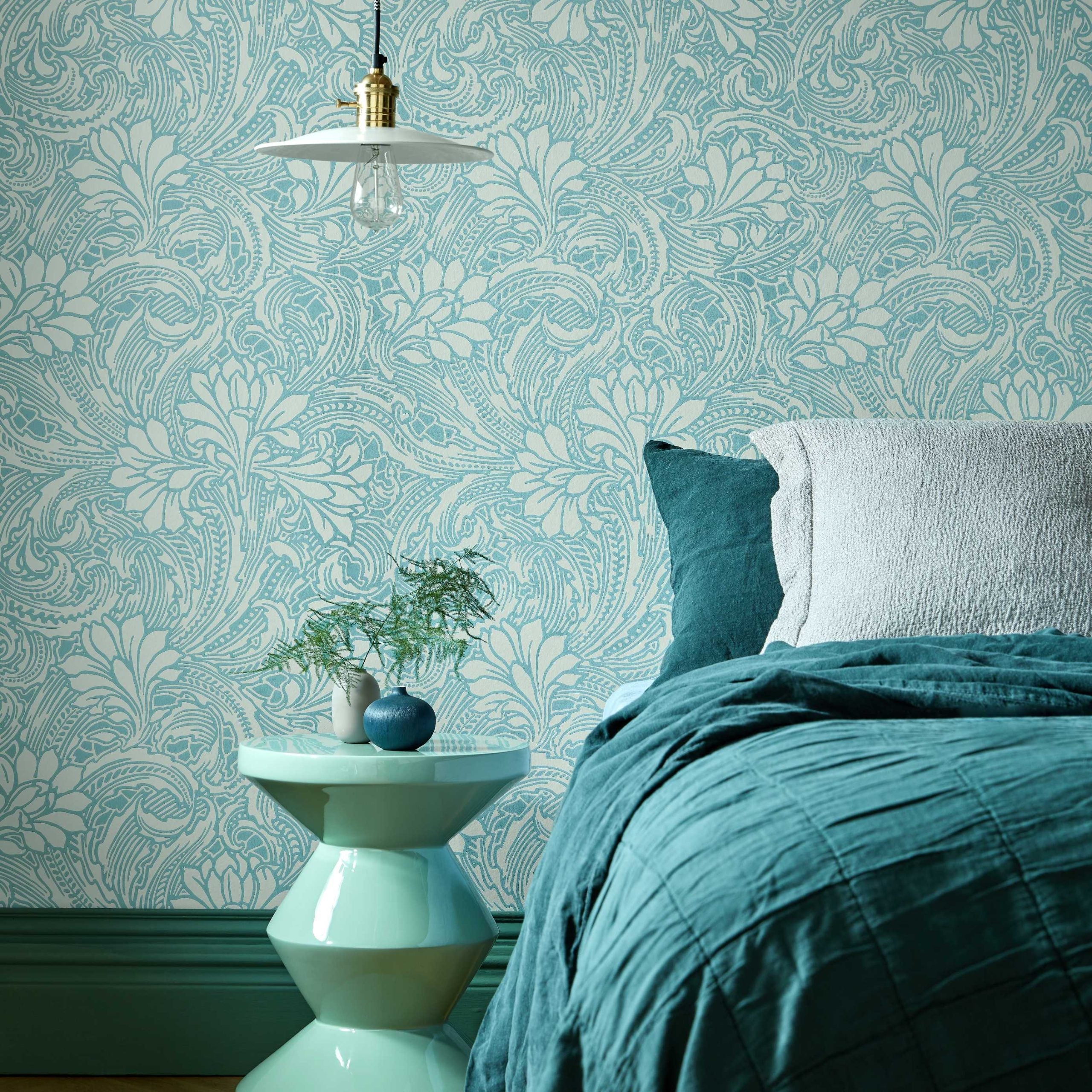 V&A Eden - Soft Teal Wallpaper