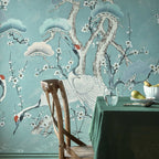 V&A Kyoto Blossom - Mist Blue Wall Mural