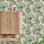 V&A Pineapple Garden - Sage Green Wallpaper