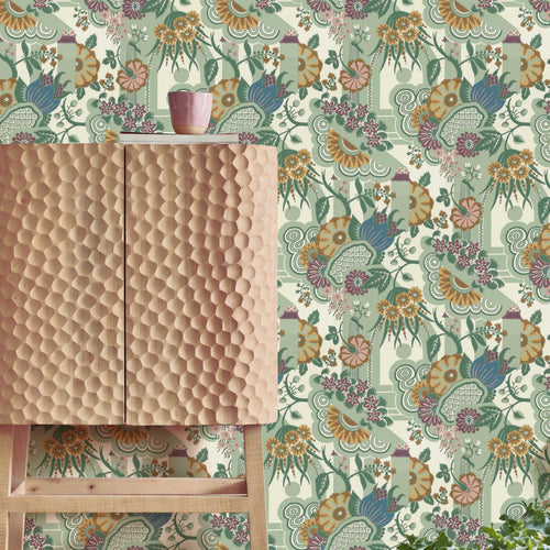 V&A Pineapple Garden - Sage Green Wallpaper