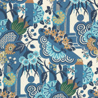 V&A Pineapple Garden - Colbalt Blue Wallpaper